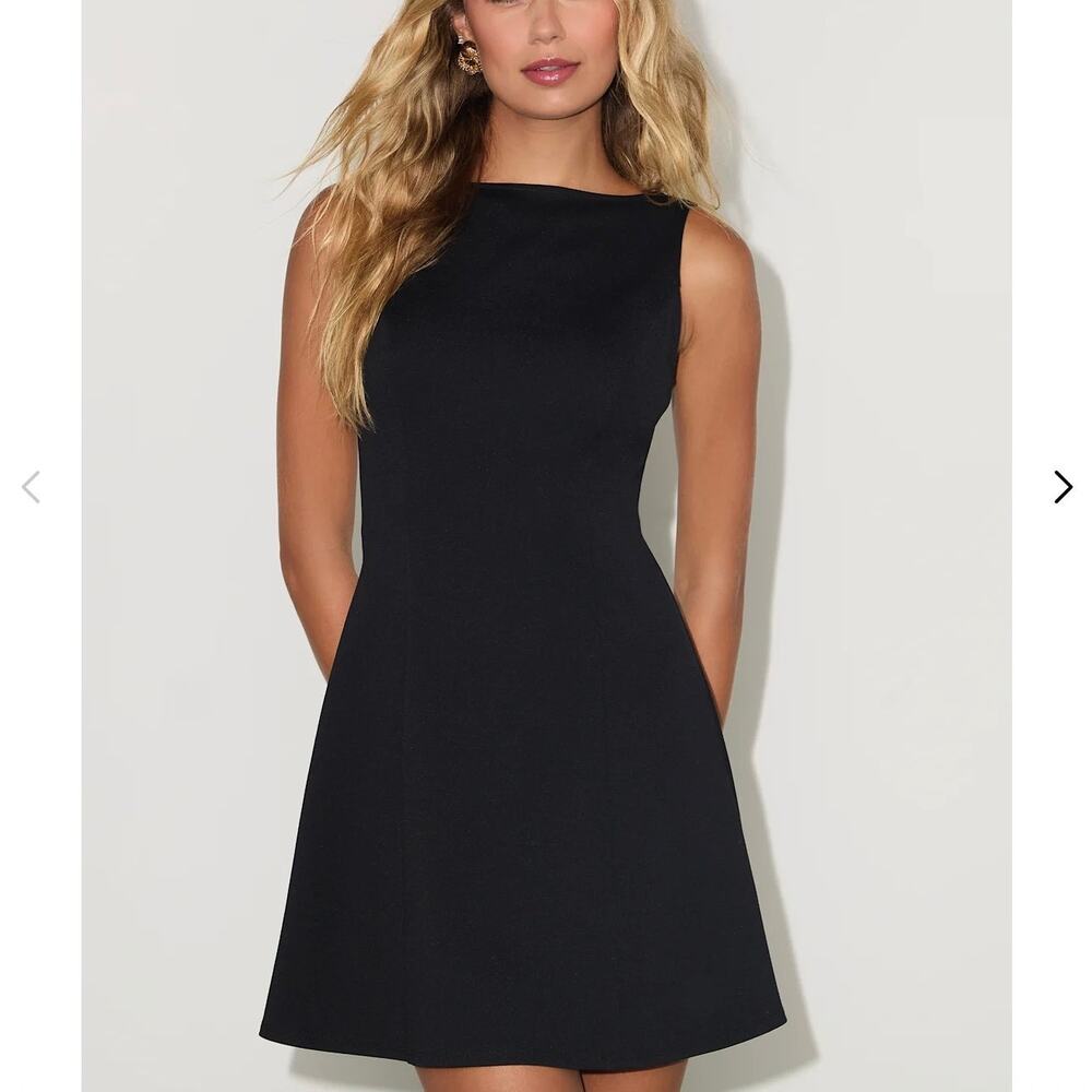 Lulus Olivian Black Low Back Sleeveless Mini Dress Women's Small Black